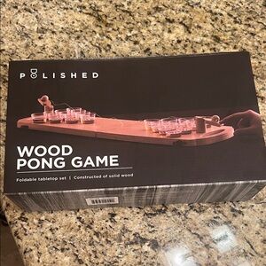 Wood Pong Game - Black and Brown